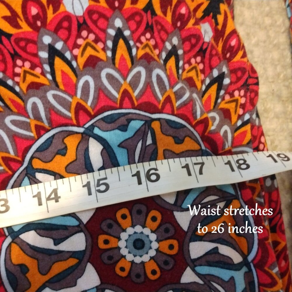 Dearcase Teal Mandala Print Swing Dress Plus XL Boho Festival Art-To-Wear Retro - Picture 7 of 9